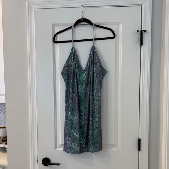 Victoria's Secret Purple and Green Sequin Strappy Dress - Picture 6 of 8